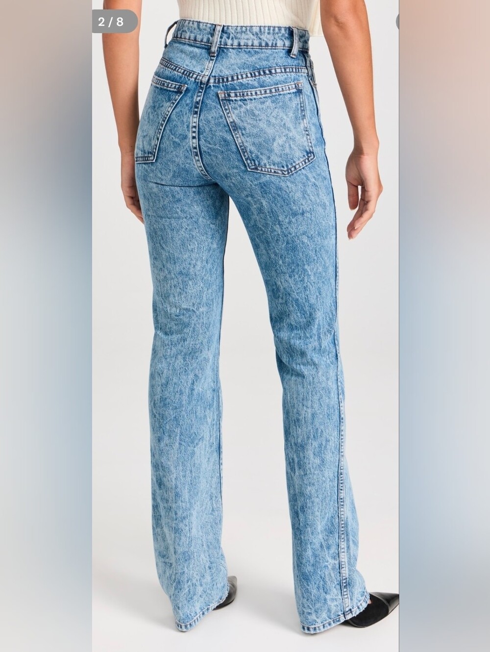 KHAITE The Danielle Acid Wash Jeans High Waist Cotton Denim $635, Sz 27 - Picture 4 of 10